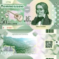 *USA 50 Dollars 2015 16. štát - Tennessee polymer - Kliknutím na obrázok zatvorte -